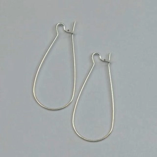 (image for) Silver Plate-Nickel Free 33mm Kidney EarWires-500pc