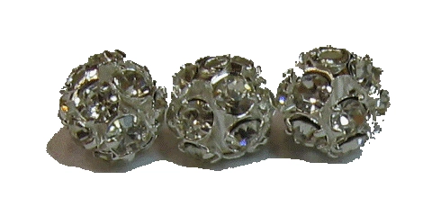 (image for) 6mm Rhinestone Round-Silver/Crystal-100 pack