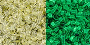 (image for) TOHO Size 11/o Round Seed Bead-Glow in the Dark. Yellow / Green. 11T2721-100