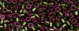 TOHO Aiko-Raspberry Lined Olivine TB-2204-50 (image for) TOHO Aiko-Raspberry Lined Olivine TB-2204-50