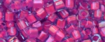 (image for) TOHO 1.5mm Cube Shape Seed Beads-Dark Pink Lined Aqua Transparent