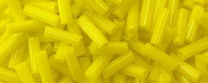(image for) TOHO Size #2 Bugle Bead, 6mm Length. Yellow Opaque. 100 Gram Bag