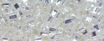 (image for) TOHO 2mm Cube Shape Seed Beads-Crystal Silver Lined * 100 Gram Bag