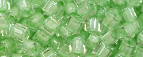 (image for) TOHO 1.5mm Cube Shape Seed Beads-Light Mint Green Lined Crystal