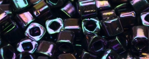 (image for) TOHO 2mm Cube Shape Seed Beads-Purple Iris Metallic * 100 Gram Bag