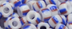 (image for) TOHO Size 8/o Round Seed Bead-Red/Blue/White Stripe. 8TL3-106-100