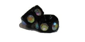 (image for) 6x3mm Rhinestone Rondelle-Zinc Alloy, Black/Crystal AB-100 pack