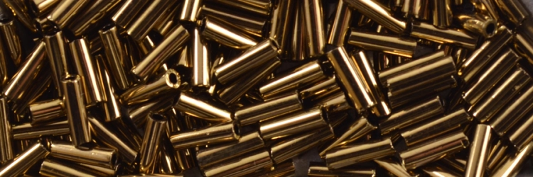 (image for) TOHO Size 2 Bugle Bead. 6mm Length-Bronze Metallic. 100 Gram Bag