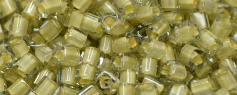 (image for) TOHO 2mm Cube Shape Seed Beads-Beige Lined Crystal