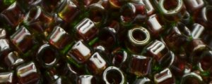 TOHO Aiko-Dark Red Lined Emerald Transparent TB-250-50 (image for) TOHO Aiko-Dark Red Lined Emerald Transparent TB-250-50