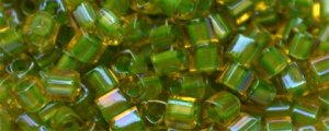 TOHO 2mm Cube Shape Seed Beads-Green Lined Topaz (image for) TOHO 2mm Cube Shape Seed Beads-Green Lined Topaz