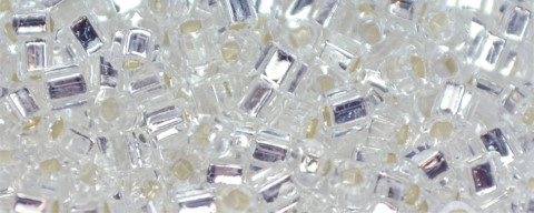 (image for) TOHO 4mm Cube Shape Seed Beads-Crystal Silver Lined