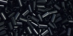 (image for) TOHO Size 1 Bugle Bead. 3mm Length-Jet Black Opaque. 100 Gram Bag