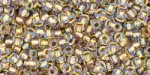 (image for) TOHO Size 11/o Round Seed Bead-Light Bronze Lined Crystal Rainbow. 11T262-100