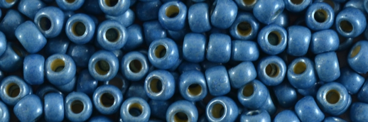 (image for) TOHO Size 8/o Round Seed Bead-Light Teal Blue Matte Galvanized PermaFinish. 8TPF582F-100