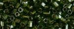(image for) TOHO Size 8/o Hexagon Shape Seed Bead-Metallic Lined Olive Luster. * 100 Gram Bag
