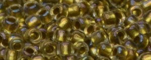 (image for) TOHO Size 15/o Round Seed Bead-Light Bronze Lined Crystal Rainbow. 15T262-100