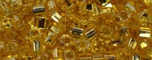 TOHO 2mm Cube Shape Seed Beads-Light Topaz Silver Lined (image for) TOHO 2mm Cube Shape Seed Beads-Light Topaz Silver Lined