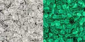 (image for) TOHO 11/o Round Seed Bead-Glow in the Dark Crystal / Bright Green. 11T2710-100