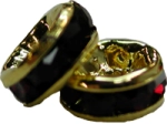 (image for) 6mm Gold Plate Rhinestone Rondelle-Siam, "AAA" Grade-100 pack