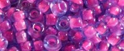 (image for) TOHO Size 8/o Round Seed Bead-Dark Pink Lined Aqua Transparent. 8T980-250