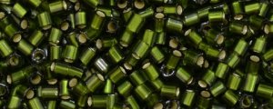 (image for) TOHO Size 8/o Hexagon Shape Seed Bead-Olivine Silver Lined Matte, * 100 Gram Bag