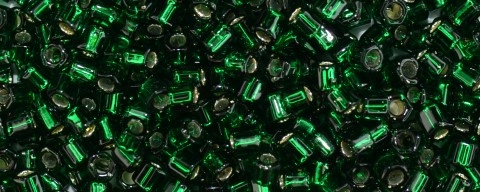 (image for) TOHO Size 8/o Hexagon Shape Seed Bead-Emerald Green Silver Lined
