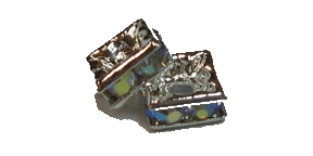 (image for) 6mm Rhinestone Squaredelle-Silver/Crystal AB-100 pack