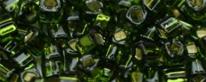 TOHO 1.5mm Cube Shape Seed Beads-Olivine Silver Lined (image for) TOHO 1.5mm Cube Shape Seed Beads-Olivine Silver Lined