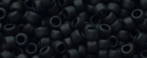 (image for) TOHO Size 15/o Round Seed Bead-Jet Black Matte Opaque. 15T49F-100