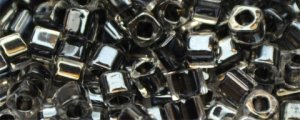 TOHO 2mm Cube Shape Seed Beads-Black Lined Crystal (image for) TOHO 2mm Cube Shape Seed Beads-Black Lined Crystal