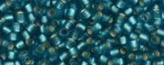(image for) TOHO Size 8/o Round Seed Bead-Light Green Aqua Silver Lined Matte. 8T23BDAF-250