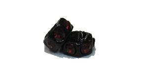 (image for) 6x3mm Rhinestone Rondelle-Zinc Alloy, Black/Siam-100 pack