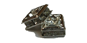 (image for) 6mm Rhinestone Squaredelle-Silver/Crystal-100 pack
