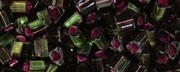 (image for) TOHO Size 11/o Triangle Shape Seed Bead-Raspberry Lined Olivine * 100 Gram Bag
