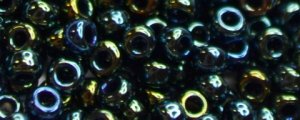 (image for) TOHO Size 15/o Round Seed Bead-Green Iris Metallic. 15T84-100