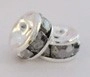 (image for) 4mm Silver Plate Rhinestone Rondelle-Hematite 100 pack