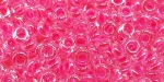(image for) TOHO 11/o Demi Precision Round Seed Bead, Neon Pink Lined Crystal, color # 11TD-978-50