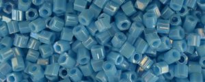(image for) TOHO Size 8/o Hexagon Shape Seed Bead-Light Blue Opaque Rainbow * 100 Gram Bag