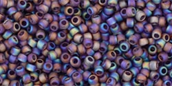 (image for) TOHO Size 15/o Round Seed Bead-Dark Amethyst Transparent Rainbow Matte. 15T166CF-100