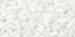 (image for) TOHO Size 1 Bugle Bead. 3mm Length-White Opaque Luster. 100 Gram Bag