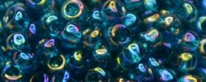 (image for) TOHO Size 15/o Round Seed Bead-Blue Zircon Transparent Rainbow. 15T167BD-100