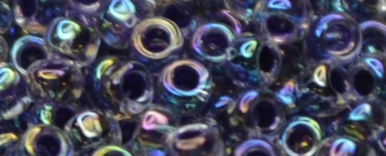(image for) TOHO 11/o Round Seed Bead-Dark Purple Lined Crystal Rainbow. 11T774-250