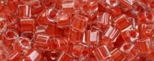TOHO 1.5mm Cube Shape Seed Beads-Cherry Lined Crystal (image for) TOHO 1.5mm Cube Shape Seed Beads-Cherry Lined Crystal