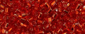 (image for) TOHO Size 8/o Hexagon Shape Seed Bead-Ruby Silver Lined * 100 Gram Bag