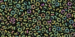 (image for) TOHO 11/o Demi Precision Round Seed Bead, Olivine Iris Higher Metallic, color # 11TD-508-50