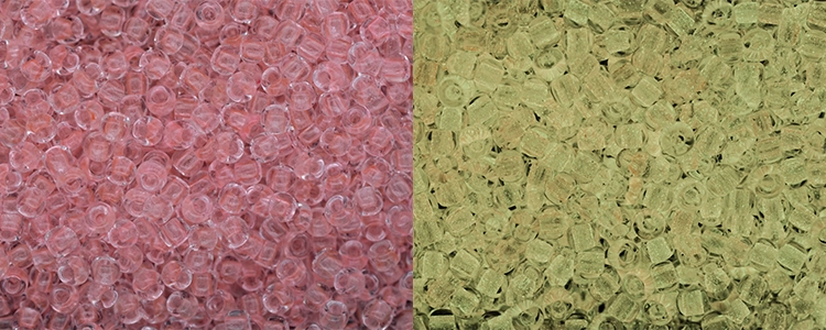 (image for) TOHO 11/o Round Seed Bead-Glow in the Dark. Dark Pink / Yellow Green * 11T2720-100