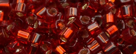 (image for) TOHO 1.5mm Cube Shape Seed Beads-Garnet Silver Lined * 250 Gram Bag