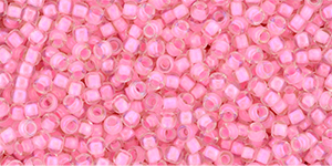 (image for) TOHO Size 11/o Round Seed Bead-Hot Pink Lined Crystal Rainbow. 11T191C-100