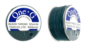 TOHO One-G Thread (5 bobbin's) 50 Yards-Deep Green Stock #: PT-22-50-5